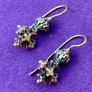 Konstantino Maltese Cross Drop Earrings
